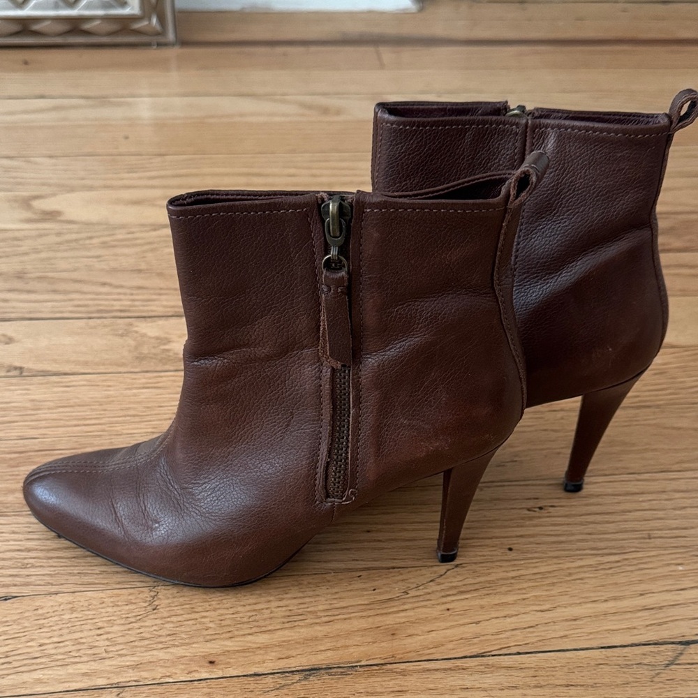 Zara - Brown Leather Ankle Boots - size 8/39